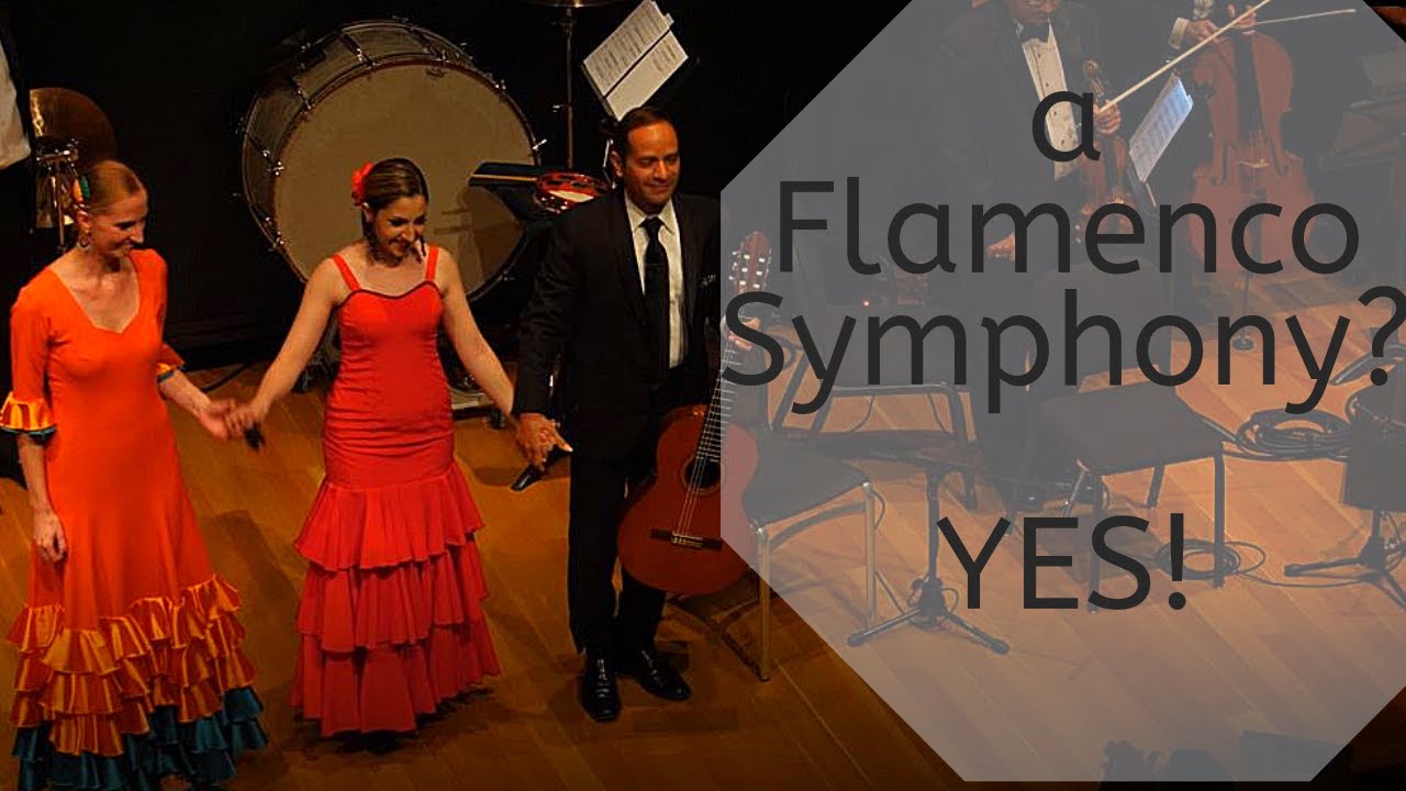 David Maldonado with orchestra and flamenco dancers in a full-stage production